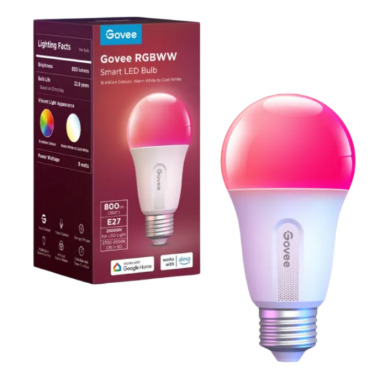 Bild von Govee RGBWW Smart LED Bulb (1 Pack) E27 800lm