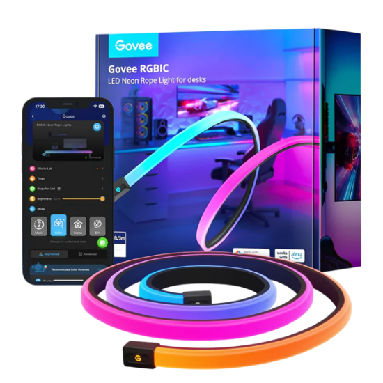 Bild von Govee RGBIC LED Neon Rope Light for Desks 3M